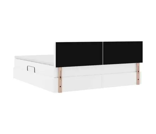 Glabāšanas Gulta Tīra Balta 160 X 200 Cm Mākslīgā Āda Vidaxl