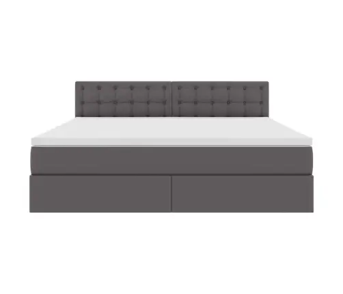 Gulta Ar Uzglabāšanas Vietu Un Matraci Pelēka 160 X 200 Cm Vidaxl