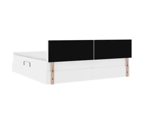 Glabāšanas Gulta Tīra Balta 200 X 200 Cm Mākslīgā Āda Vidaxl