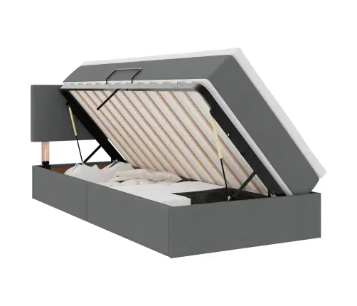 Lova Su Daiktų Laikymo Vieta Ir Čiužiniu Tamsiai Pilka