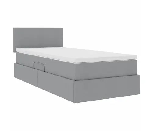 Gulta Ar Uzglabāšanas Vietu Un Matraci Ar Matraci Gaiši Pelēks Vidaxl