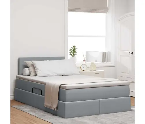 Gulta Ar Uzglabāšanas Vietu Un Matraci Ar Matraci Gaiši Pelēks Vidaxl