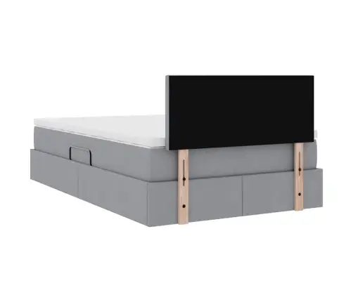 Gulta Ar Uzglabāšanas Vietu Un Matraci Ar Matraci Gaiši Pelēks Vidaxl