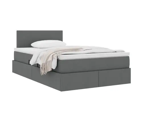 Gulta Ar Uzglabāšanas Vietu Un Matraci Ar Matraci Tumši Pelēks Vidaxl