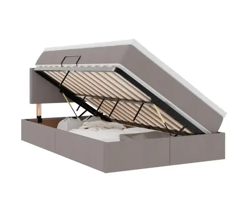 Lova Su Daiktų Laikymo Vieta Ir Čiužiniu Taupe 120 X 200 Cm