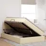Gulta Ar Uzglabāšanas Vietu Un Matraci Krēms 120 X 200 Cm Vidaxl