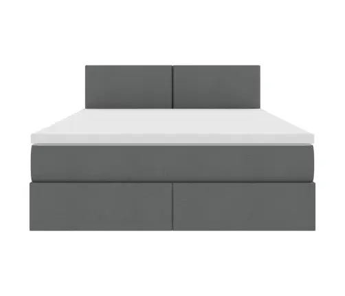 Gulta Ar Uzglabāšanas Vietu Un Matraci Ar Matraci Tumši Pelēks Vidaxl