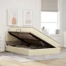 Gulta Ar Uzglabāšanas Vietu Un Matraci Krēms 140 X 200 Cm Vidaxl