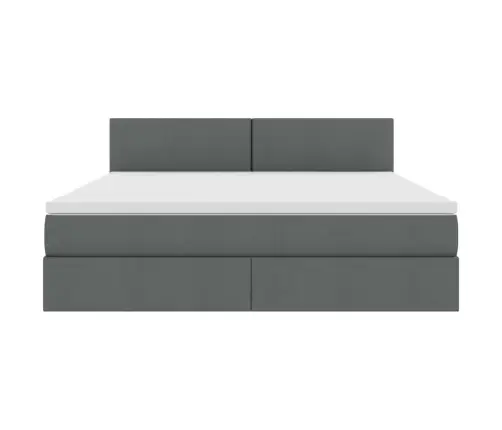 Gulta Ar Uzglabāšanas Vietu Un Matraci Ar Matraci Tumši Pelēks Vidaxl