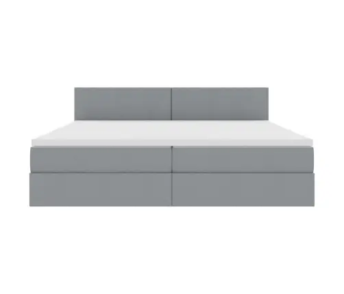 Gulta Ar Uzglabāšanas Vietu Un Matraci Ar Matraci Gaiši Pelēks Vidaxl