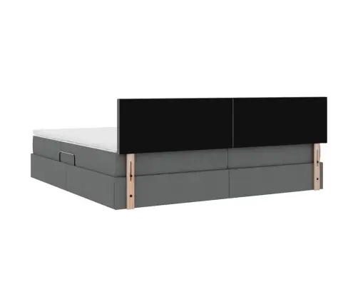 Gulta Ar Uzglabāšanas Vietu Un Matraci Ar Matraci Tumši Pelēks Vidaxl