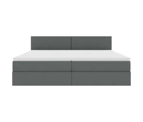 Gulta Ar Uzglabāšanas Vietu Un Matraci Ar Matraci Tumši Pelēks Vidaxl