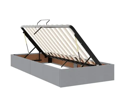 Lova Su Daiktų Laikymo Vieta Ir Čiužiniu Šviesiai Pilka