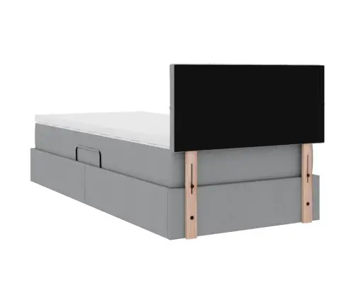 Lova Su Daiktų Laikymo Vieta Ir Čiužiniu Šviesiai Pilka