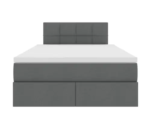 Gulta Ar Uzglabāšanas Vietu Un Matraci Ar Matraci Tumši Pelēks Vidaxl