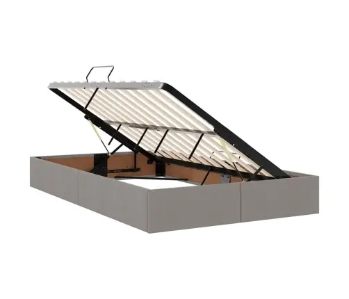 Gulta Ar Uzglabāšanas Vietu Un Matraci Pelēkbrūna 120 X 200 Cm Vidaxl