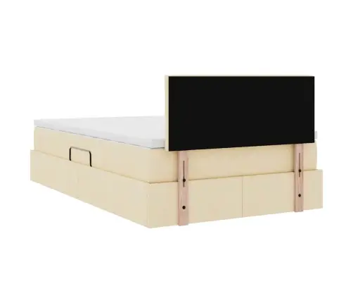 Gulta Ar Uzglabāšanas Vietu Un Matraci Krēms 120 X 200 Cm Vidaxl