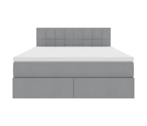 Gulta Ar Uzglabāšanas Vietu Un Matraci Ar Matraci Gaiši Pelēks Vidaxl