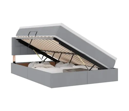 Gulta Ar Uzglabāšanas Vietu Un Matraci Ar Matraci Gaiši Pelēks Vidaxl