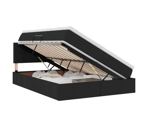 Gulta Ar Uzglabāšanas Vietu Un Matraci Melna 140 X 190 Cm Vidaxl