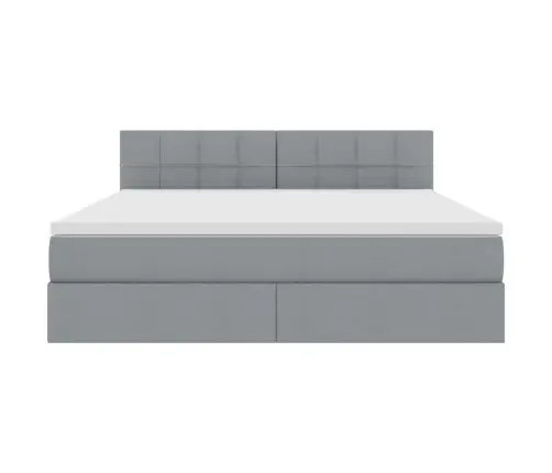 Gulta Ar Uzglabāšanas Vietu Un Matraci Ar Matraci Gaiši Pelēks Vidaxl