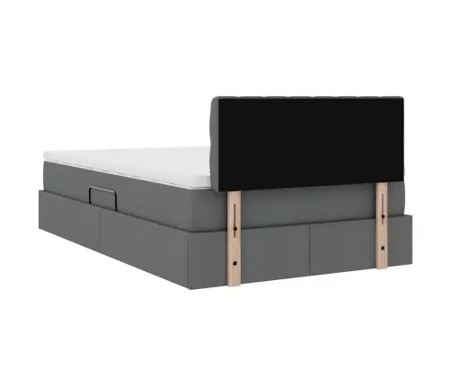 Gulta Ar Uzglabāšanas Vietu Un Matraci Ar Matraci Tumši Pelēks Vidaxl