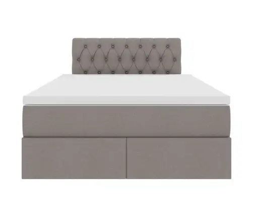 Gulta Ar Uzglabāšanas Vietu Un Matraci Pelēkbrūna 120 X 190 Cm Vidaxl