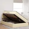 Gulta Ar Uzglabāšanas Vietu Un Matraci Krēms 120 X 200 Cm Vidaxl