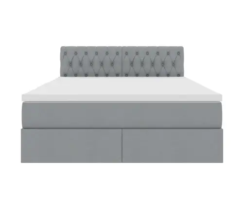 Gulta Ar Uzglabāšanas Vietu Un Matraci Ar Matraci Gaiši Pelēks Vidaxl