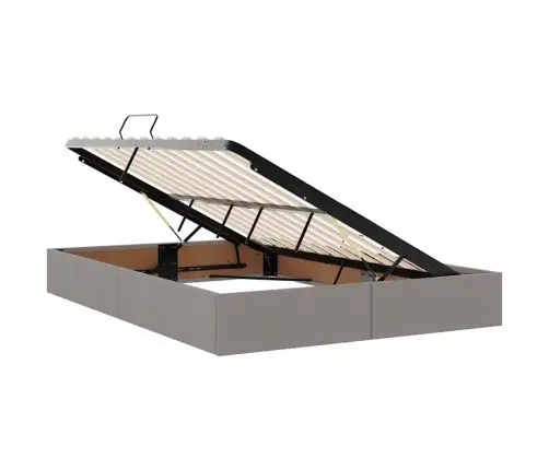 Gulta Ar Uzglabāšanas Vietu Un Matraci Pelēkbrūna 140 X 190 Cm Vidaxl