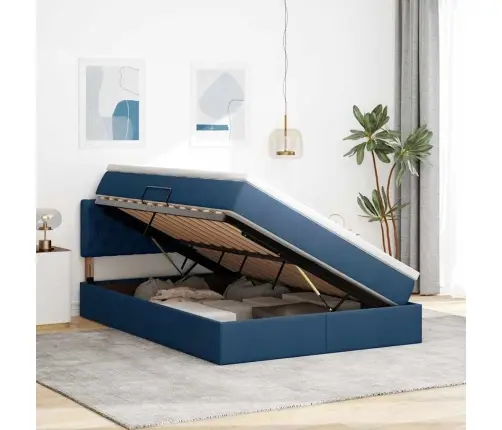 Lova Su Daiktų Laikymo Vieta Ir Čiužiniu Mėlyna 140 X 190 Cm