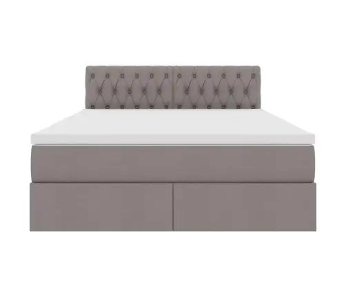 Voodi Hoiukohaga Ja Madratsiga Peaga Pruunikashall 140 X 200 Cm