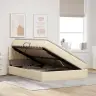 Gulta Ar Uzglabāšanas Vietu Un Matraci Krēms 140 X 200 Cm Vidaxl