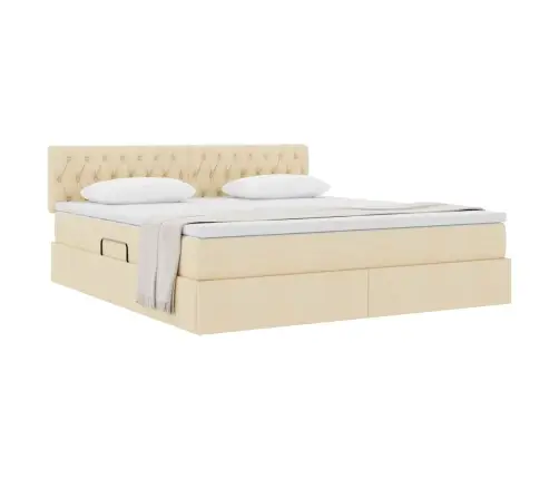 Lova Su Daiktų Laikymo Vieta Ir Čiužiniu Kremas 160 X 200 Cm