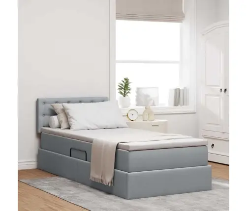 Gulta Ar Uzglabāšanas Vietu Un Matraci Ar Matraci Gaiši Pelēks Vidaxl