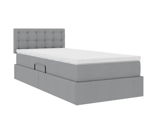 Gulta Ar Uzglabāšanas Vietu Un Matraci Ar Matraci Gaiši Pelēks Vidaxl