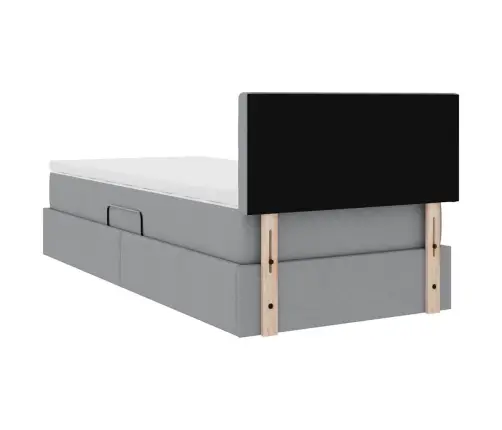 Gulta Ar Uzglabāšanas Vietu Un Matraci Ar Matraci Gaiši Pelēks Vidaxl