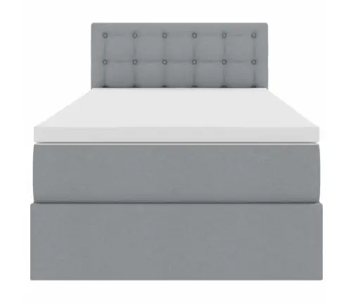 Gulta Ar Uzglabāšanas Vietu Un Matraci Ar Matraci Gaiši Pelēks Vidaxl