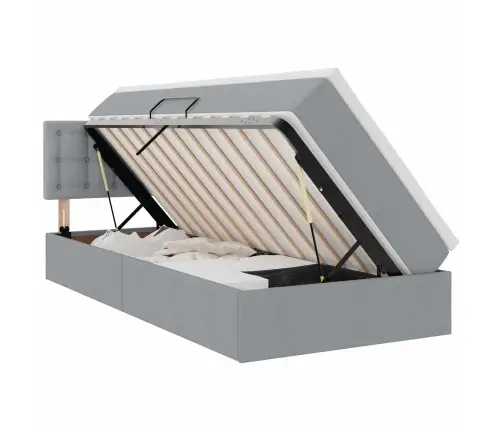 Gulta Ar Uzglabāšanas Vietu Un Matraci Ar Matraci Gaiši Pelēks Vidaxl