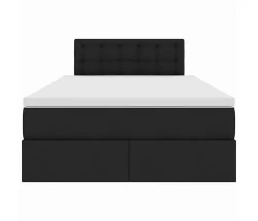 Gulta Ar Uzglabāšanas Vietu Un Matraci Melna 120 X 200 Cm Vidaxl