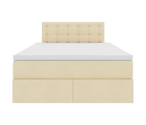 Lova Su Daiktų Laikymo Vieta Ir Čiužiniu Kremas 120 X 200 Cm