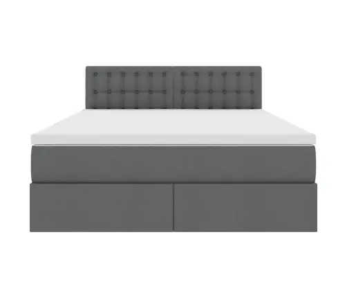 Gulta Ar Uzglabāšanas Vietu Un Matraci Ar Matraci Tumši Pelēks Vidaxl