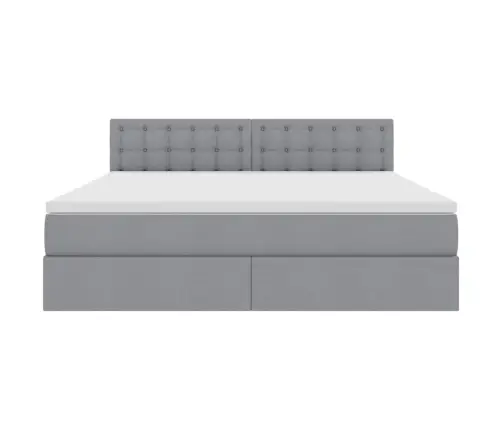 Gulta Ar Uzglabāšanas Vietu Un Matraci Ar Matraci Gaiši Pelēks Vidaxl