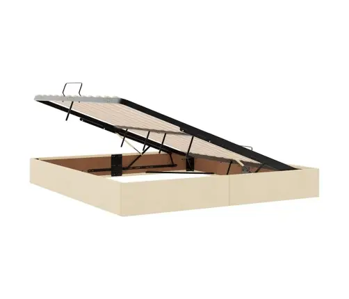 Gulta Ar Uzglabāšanas Vietu Un Matraci Krēms 180 X 200 Cm Vidaxl