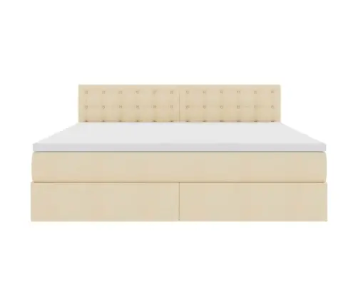 Gulta Ar Uzglabāšanas Vietu Un Matraci Krēms 180 X 200 Cm Vidaxl