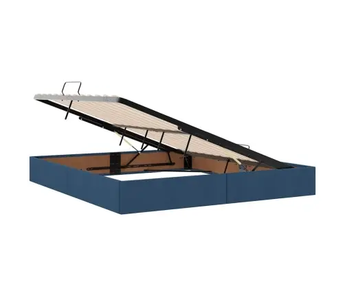 Gulta Ar Uzglabāšanas Vietu Un Matraci Zila 180 X 200 Cm Vidaxl