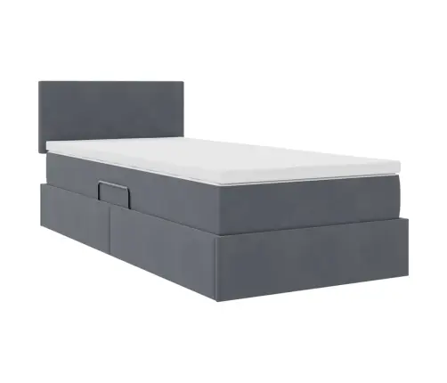 Glabāšanas Gulta Ar Matraci Tumši Pelēks 100 X 200 Cm Samts Vidaxl