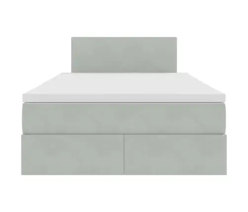 Saugos Lova Su Čiužiniu Šviesiai Pilka 120 X 200 Cm Aksomas