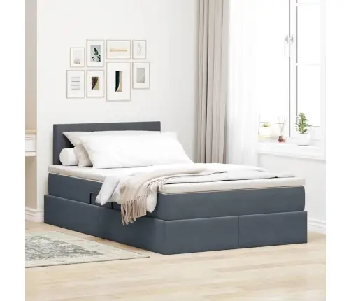 Laos Voodi Madratsiga Peaga Tumehall 120 X 200 Cm Samet