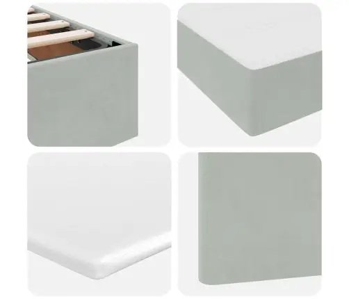 Glabāšanas Gulta Ar Matraci Gaiši Pelēks 140 X 190 Cm Samts Vidaxl